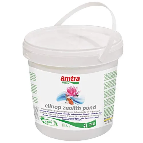 Amtra BIOPOND CLINOP Zeolite - Minerale per la rimozione di composti tossici ed inquinanti dall'acqua del laghetto, Formato 4 Litri