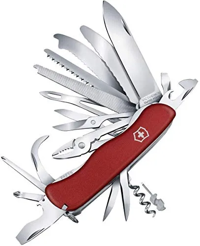 Victorinox, Work Champ XL, coltellino svizzero (31 funzioni, lama grande, tagliafili, forbici) colore rosso