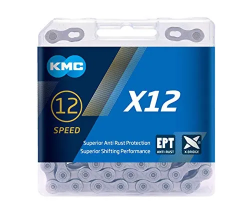 KMC X12 Ept, Catena a 12 velocità. Unisex Adulto, Argento Scuro, 126 Links