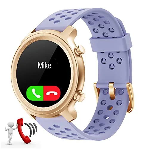 Orologio Smartwatch Donna Android con Bluetooth Altoparlante (parla direttamente dall'orologio) Impermeabile Monitor del Sonno Fitness Orologio Sportivo per Android iOS (Viola)