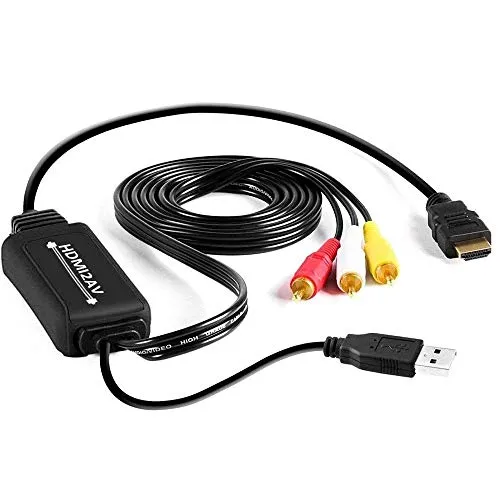 HDMI maschio a 3 RCA video audio adattatore AV HDTV 1.5 m (Non si adatta per PC / Laptop / Xbox / PS2 / PS3 & Segnale HDMI in segnale digitale e analogico RCA è, e il cavo non converte il segnale)