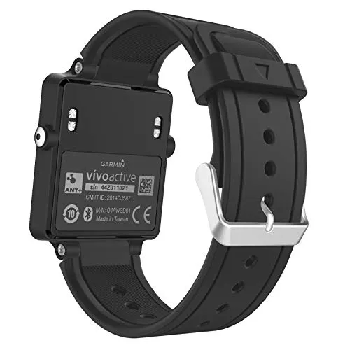 MoKo Garmin Vivoactive Watch Cinturino, Braccialetto di Ricambio in Silicone per Garmin Vivoactive/Vivoactive Acetate Sports GPS Smart Watch, Nero