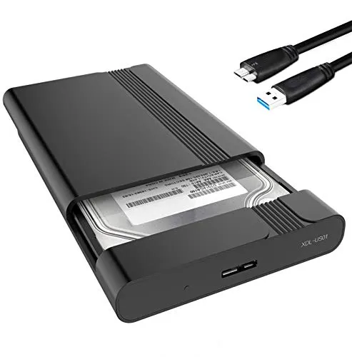 GeekerChip 2.5 inch USB 3.0 HDD SSD Case Esterno per Disco Rigido 7-9.5mm 2.5" SATA I/II/III Hard Disk con USB 3.0 Cavo,Strumento Gratuito Supporto UASP