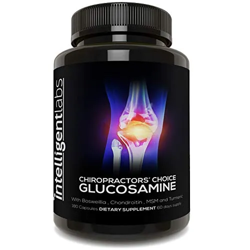 ★ Glucosamina di Intelligent Labs con Boswellia, Condroitina, MSM e Curcuma ★ Basta al dolore! ★ Sentiti più giovane ★ Rinforza le articolazioni ★ 180 Capsule