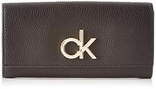 Calvin Klein Re-lock Lrg Trifold - Borse a tracolla Donna, Nero (Black), 1x1x1 cm (W x H L)