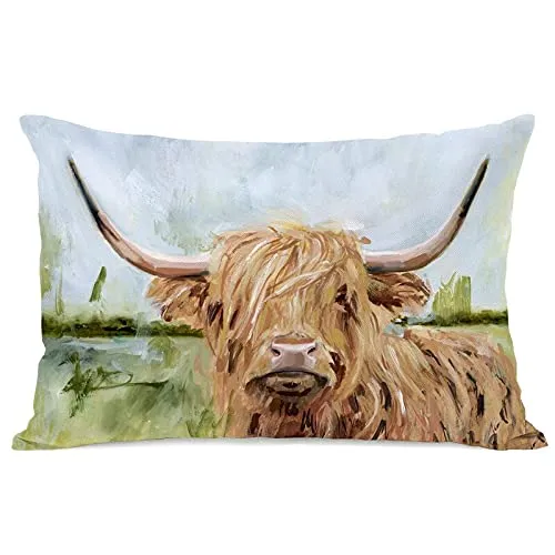 Sunptoo Highland Grazer Cozy Cotton Rectangle Decorative Lumbar Throw Pillow Covers Throw Pillows Pillow Case Cushion Cover,18 X 18