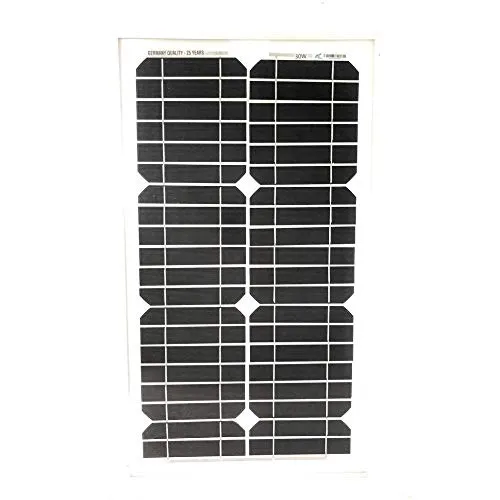 TEMPO DI SALDI Pannello Ad Energia Solare Fotovoltaico 30W 12V Con Celle In Silicio E Pinze