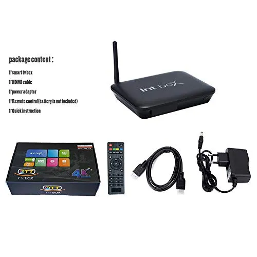 CHOULI Nuovo INT Box I8 Android 6.0 TV Box Amlogic S912 Octa Core 2GB 8GB Dual WiFi, Nero