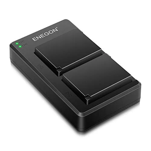 ENEGON NP-W126 Sostitutiva (2 pezzi) e caricabatterie Dual USB per Fujifilm NP-W126S NP-W126 e Fuji FinePix HS30EXR HS35EXR HS50EXR X-A1 X-E1 X-E2 X-E3 X-M1 X-Pro1 X-T1 X-T3 and More Cameras e tante