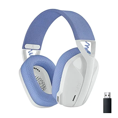 Logitech G G435 LIGHTSPEED Cuffie Gaming Wireless Bluetooth - Cuffie Over Ear Leggere, Microfoni Integrati, Batteria da 18 Ore, Compatibile con Dolby Atmos, PC, PS4, PS5, Smartphone - Bianco