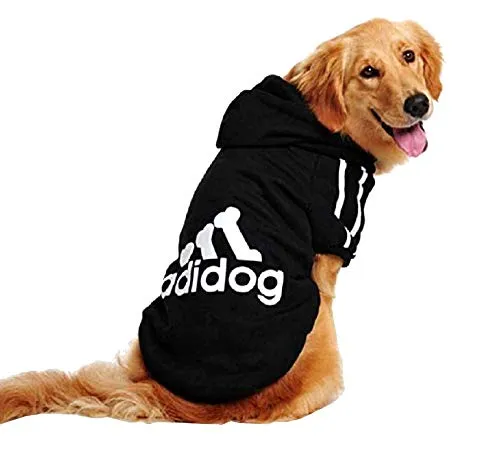 KIRALOVE Costume Felpa - Maglia - T-Shirt - Nera - Cappuccio - Adidog - Cane - XL - Travestimenti - Carnevale Halloween - Idea Regalo Originale