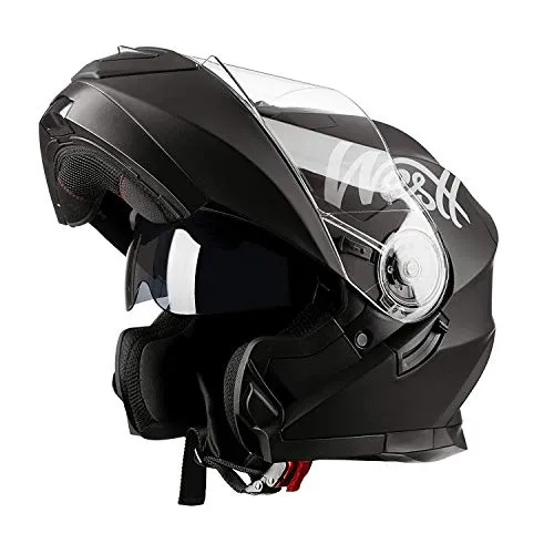 Westt Torque X · Casco Modulare Moto Nero Opaco Doppia Visiera Scooter Motorino · Casco Moto Donna e Uomo · Omologato ECE