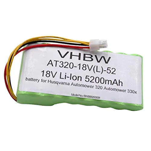 vhbw Batteria Li-Ion 5200mAh (18V) per tagliaerba, Robot tagliaerba Husqvarna Automower 430X 2017, 430X 2018, 440 2017, 440 2018, 450X 2016, 520
