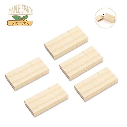 JBOS - Chiavetta USB in legno, 32 GB, 16 GB, 8 GB, 8 GB (5)Acero 32 Gb