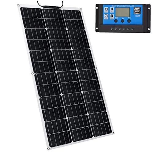 THERES Kit Pannello Solare 400W 18V Modulo fotovoltaico monocristallino Flessibile Regolatore di Carica 40A per Camper, Auto, Barca, Caravan, caricabatteria 12V,400W