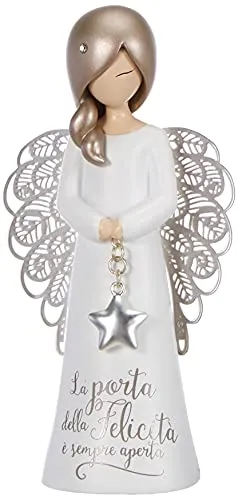 You Are An Angel Figurina Angelo, Ceramica, Bianco, 12.5 cm