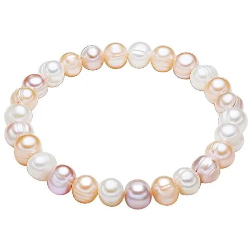 Valero Pearls Bracciale da Donna con Perle coltivate d'acqua dolce bianco albicocche lilla 00446660
