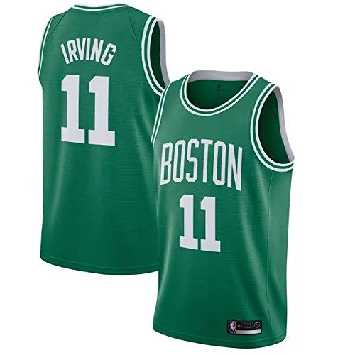 canottejerseyNBA Kyrie Irving - Boston Celtics #11, Basket Jersey Maglia Canotta, Swingman Ricamata, Abbigliamento Sportivo (L, Verde)
