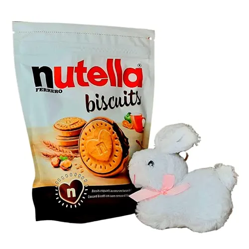 Nutella Ferrero Idea Regalo - Nutella Biscuits 304g + Peluche Coniglietto Bianco