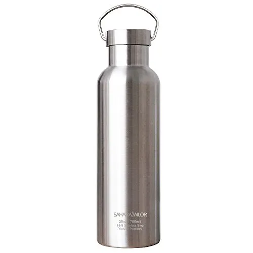 Sahara Sailor Bottiglia Acqua in Acciaio Inox, 700ML Vuoto Isolato Borraccia Termica in Metallo, Mantiene 24 Ore Freddo e 12 Ore Caldo, Senza BPA, Per Ufficio, All'aperto, Campeggio o Gli Sport