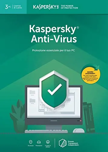 Kaspersky Anti Virus 2019 | 3 Dispositivi | 1 Anno