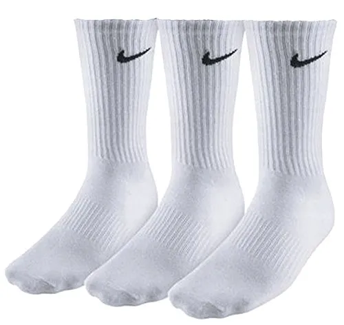 NIKE, confezione da 3 paia di calzini sportivi, imbottiti in cotone bianco, Bambino, White, Shoe 8-11