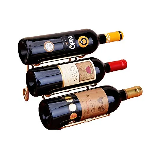 Yuqianqian Cantinetta Portabottiglie Vino Armadio Supporto Mostra Moderna Bottiglia di Vino Wine Rack Governo del Vino Wine Rack Decorazione (Oro) (Colore : Oro, Dimensione : 25.5x14x15cm)
