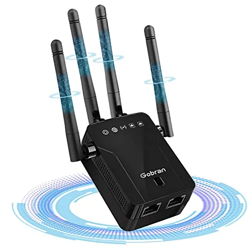 Ripetitore WiFi Wireless 1200Mbps Dual Band 5GHz 2.4GHz, Extender Segnale WiFi Access Point Ethernet/LAN/WPS, Modalità AP/Ripetitore/Router/Cliente, per Tutti Router Inclusi Fibra e ADSL