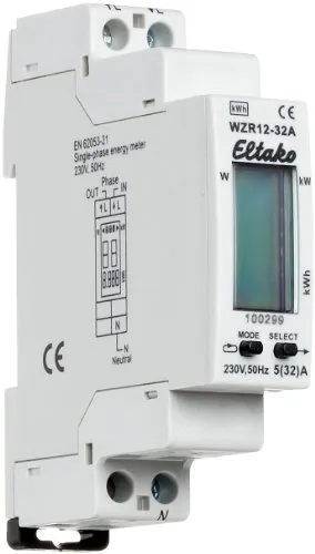 Eltako WZR12-32A - Contatore di energia monofase resettabile con display digitale