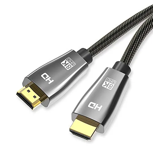 CABLEDECONN 8K HDMI Cable 2.1 UHD HDR 8K(7680x4320) High Speed 48Gbps 8K@60Hz 4K@120Hz HDCP2.2 HDR eARC 3D HDMI Cable for PS4 SetTop Box HDTVs Projector 5m 16.5ft