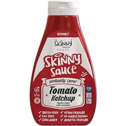 Skinny Foods Zero Calorie Skinny Sauce Fat Free Sugar Free Table Sauce 425ml (Tomato Ketchup)