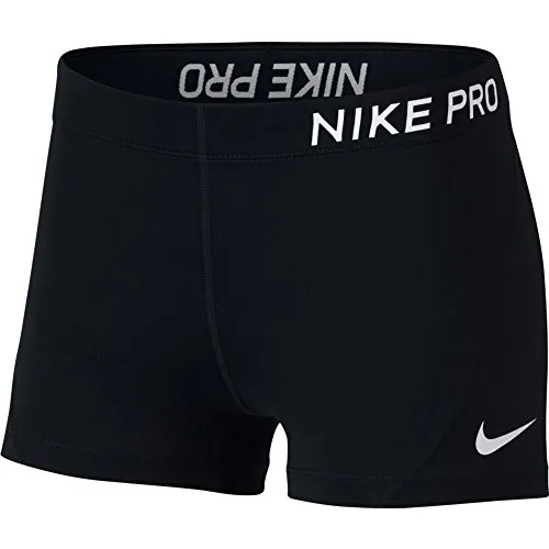 Nike Shorts Pro 3", Pantaloncini da donna, Nero (Black/White), L