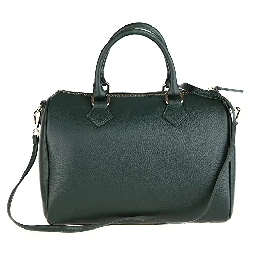 Chicca Borse Handbag Bauletto Borsa a Mano da Donna con Tracolla in Vera Pelle Made in Italy 30x23x18 Cm