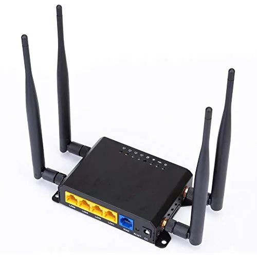 YaGFeng Router Wireless 300Mbps Wireless Supporto 4G LTE Aperto WRT Intelligente CPE Router WiFi Sim Card Wireless Modem Router Wireless WiFi Networking (Color : Black, Size : 4G)