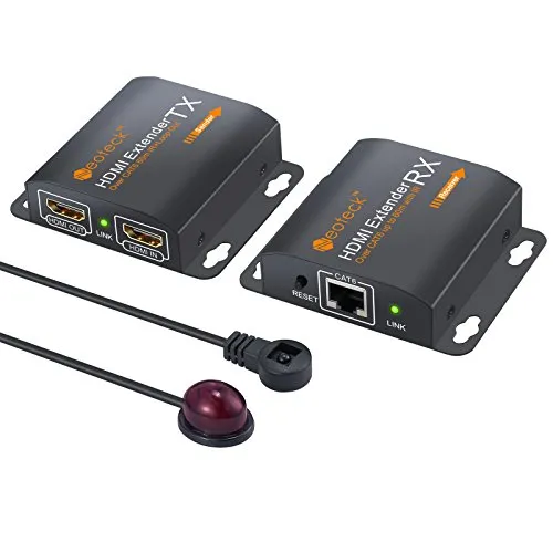 Neoteck 1080P 50M HDMI Ethernet Network Extender con 2 Porta HDMI Divisore Loop su Singolo RJ45 CAT6/7 Cavo Supporta 3D - Supporta Sky HD Box Laptop PC DVD- FHD Trasmissione e Trasmissione IR Segnale