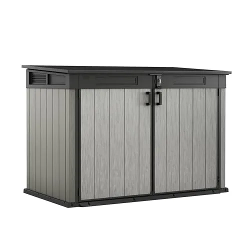 Keter Porta Attrezzi da Esterno Grande Store, Ideale per il Giardino, Grigio, 109,3x132,5x190,5H cm, 2020 L