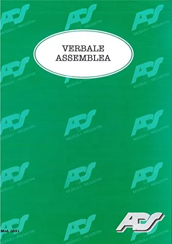 REGISTRO VERBALE ASSEMBLEA - 96 PAGINE NUMERATE cm. 24x36