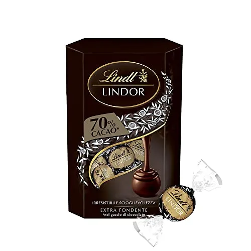 Lindt Lindor Praline di Cioccolato Extra Fondente 70%, 16 Cioccolatini Extra Fondenti, Confezione da 200g