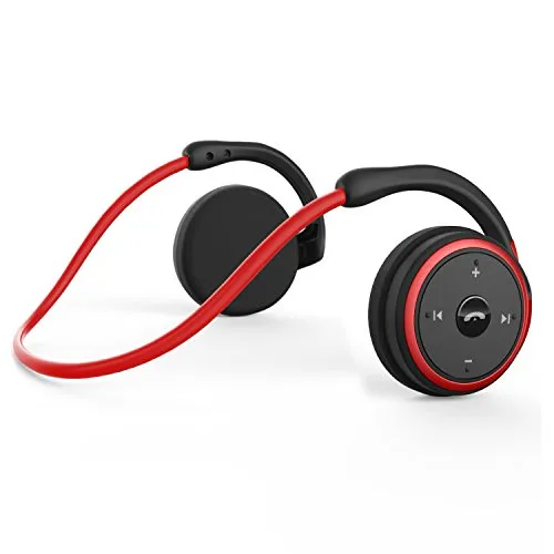 Cuffie Bluetooth Senza Fili Pieghevoli Portatile Sport Cuffie with Stereo HiFi con Microfono Integrato Cancellazione del rumore nelle chiamate per Tutti i Dispositivi, Rosso e Nero