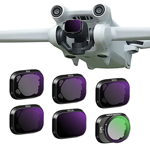 NEEWER Set di Filtri ND Compatibile con DJI Mini 3 Pro, Filtro a Densità Neutra Accessori per Lenti del Drone con Telaio e Vetro Ottico HD Multi Rivestito, 6 Confezioni: CPL ND8 ND16 ND32 ND64 ND128