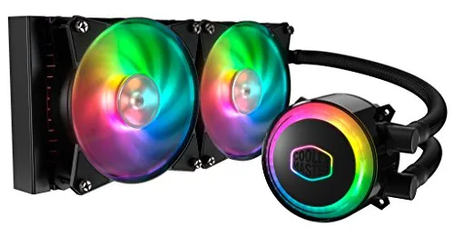 Cooler Master MasterLiquid ML240R RGB Dissipatore a Liquido per CPU - Sincronizzazione Illuminazione ARGB, Design Pompa Premium e Doppia Ventola MF120R ARGB