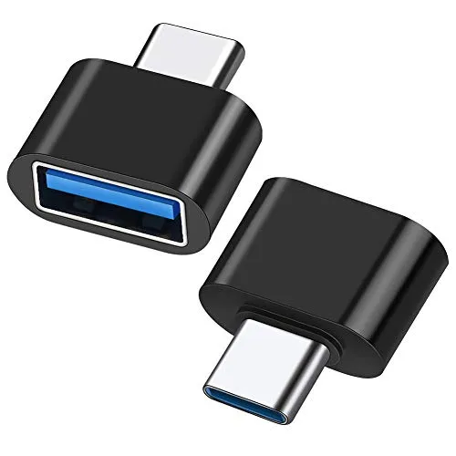 Adattatore USB C a USB A 3.0 (2 Pezzi), Adattatore Tipo C a USB 3.0 Compatibile con MacBook, Tipo C Tablet e Smartphone, Nero