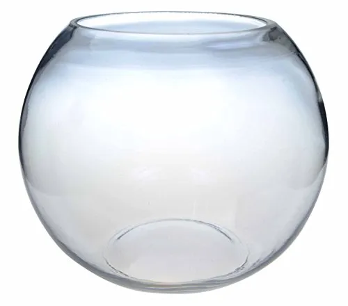 Vaso di vetro trasparente a forma di sfera - 15 cm - Ideale per decorazione centro tavola