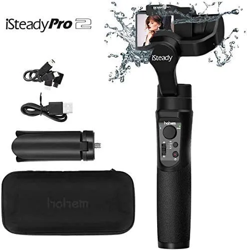 Hohem Isteady Pro 3 assi giunto cardanico per GoPro Hero 7/6/5/4/3, SJCAM, Yi 4 K o simili dimensioni per action camera, tra cui treppiedi e prolunga asta