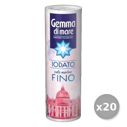 Set 20 Sale Fino Con Spargitore Iodato 250 gr Gemma Di Sale 103868 Condimenti E Spezie