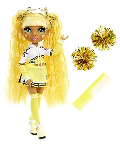 Rainbow High Cheer Fashion Doll - Abiti eleganti, pompon e bambola cheerleader Sunny Madison, fashion doll "giallo", Serie Rainbow High Cheer, Regalo ottimo a partire dai 6 anni