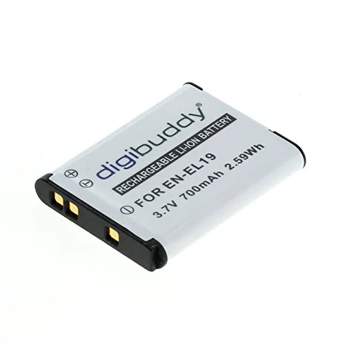 digibuddy - Batteria compatibile con Nikon EN-EL19, agli ioni di litio