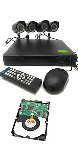 TEMPO DI SALDI Kit Videosorveglianza Dvr 4 Canali + 4 Telecamere Infrarossi + Hard Disk 500 Gb