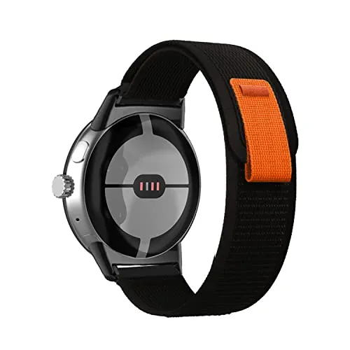 KeeFos Cinturino Trail Loop Compatibile per Google Pixel Watch, Nylon Elastico Cinturini Sportivo Compatibile per Google Pixel Watch -Nero/Grigio