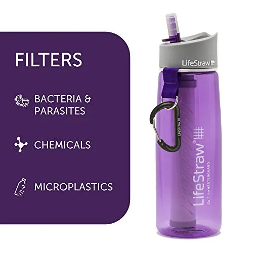 Lifestraw Go Water Bottle con integrato 1,000 litro Lifestraw Filter, Purple